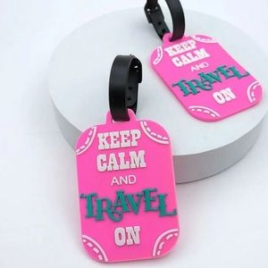 New 1PC Silicone Luggage Tag Keep Calm & Travel On